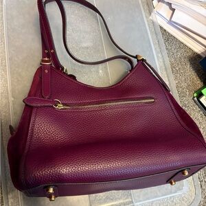 Coach Deep Purple Leather Shoulder Bag